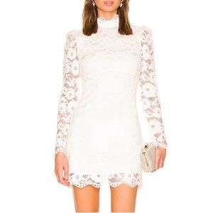 Likely White Lace Long Sleeve Dress